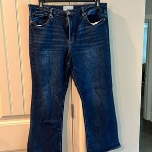 Dear John Dark Blue Jeanne Crop Flare Leg Jeans size 33